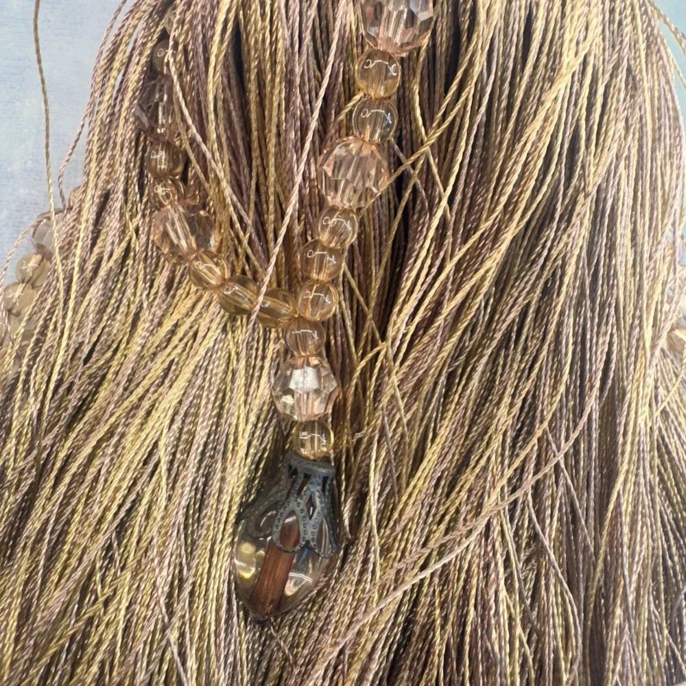 Elegant Gold‎ Tassel Curtain Tie Back Crystal Accent Set of 2